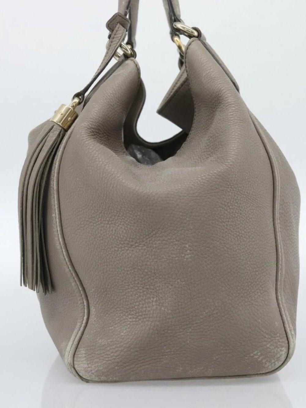 GUCCI Soho Hand Bag Leather Gray Gold 282309 Auth ep14702 - Picture 4 of 16